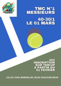 Lire la suite à propos de l’article TMC Messieurs 4ème série (40-30/1)